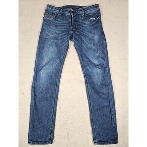 Mens Diesel SLEENKER Button Fly Stretch Slim Skinny Blue Jeans 0679K 32x30  1978